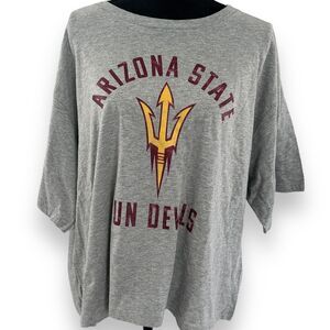 New Arizona State Sun Devils Womens Shirt Size 2XL Gray Short Sleeve Crop Top
